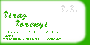 virag korenyi business card